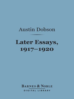 cover image of Later Essays, 1917-1920 (Barnes & Noble Digital Library)
